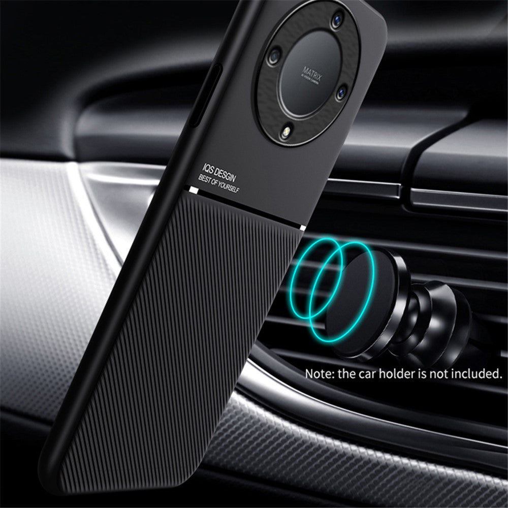 Lines Imprinted Slim Case for Honor X9a 5G Protective Phone Case PU Leather TPU Cover
