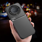 Lines Imprinted Slim Case for Honor X9a 5G Protective Phone Case PU Leather TPU Cover