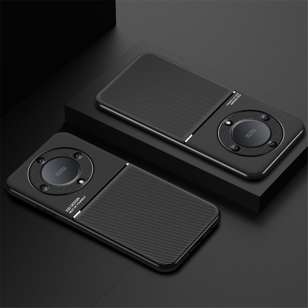 Lines Imprinted Slim Case for Honor X9a 5G Protective Phone Case PU Leather TPU Cover