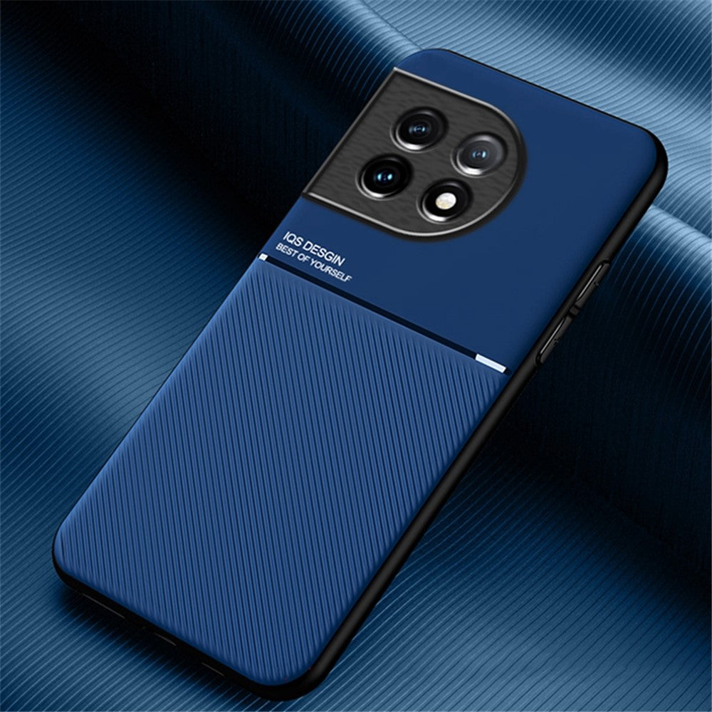 PU-läder TPU-skal till OnePlus Ace 2 5G / 11R 5G Skyddande tunt skal Linjer Präglat mobilskydd