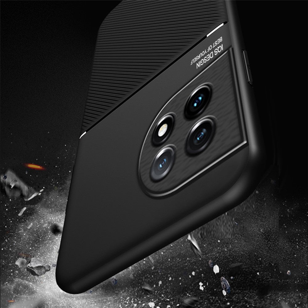 PU-läder TPU-skal till OnePlus Ace 2 5G / 11R 5G Skyddande tunt skal Linjer Präglat mobilskydd