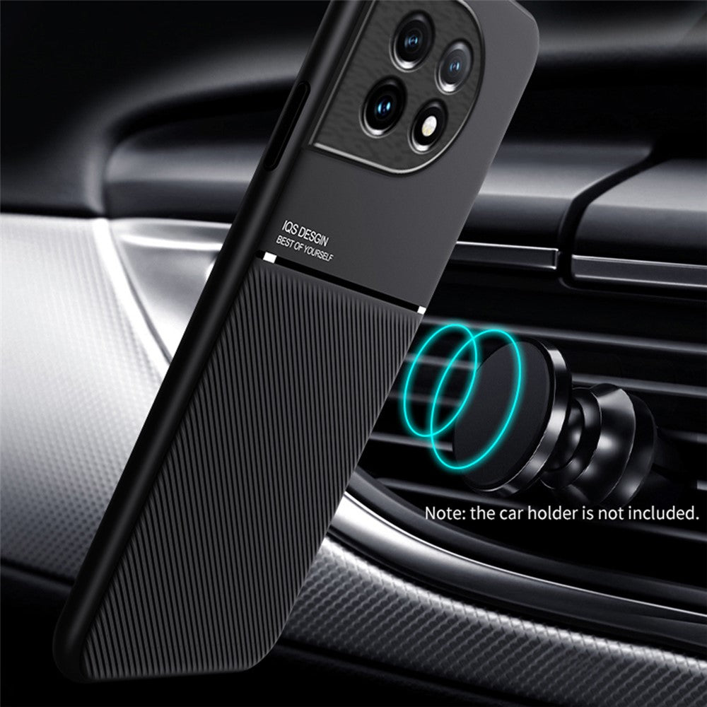 PU-läder TPU-skal till OnePlus Ace 2 5G / 11R 5G Skyddande tunt skal Linjer Präglat mobilskydd
