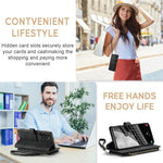 For Samsung Galaxy S23 Phone Cases with Strap CASEME C30 Zipper Multiple Card Holder PU Leather Cover