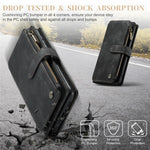 For Samsung Galaxy S23 Phone Cases with Strap CASEME C30 Zipper Multiple Card Holder PU Leather Cover