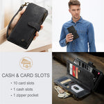 For Samsung Galaxy S23+ Phone Cases with Strap CASEME C30 Zipper Multiple Card Holder PU Leather Cover