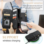 Til Samsung Galaxy S23 Ultra-telefonetuier med rem CASEME C30 lynlås, flere kortlommer, PU-lædercover