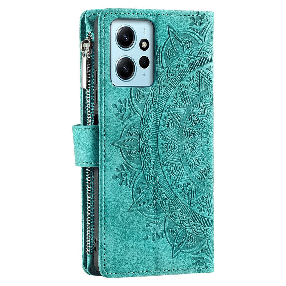For Xiaomi Redmi Note 12 4G Leather Flip Cover Mandala Flower Pattern Wallet Phone Case