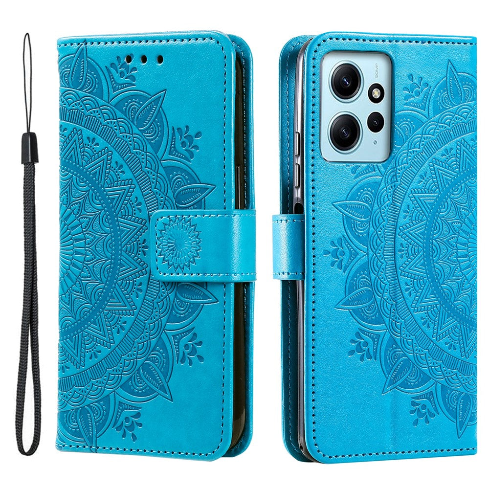 Leather Flip Cover for Xiaomi Redmi Note 12 4G Case Mandala Flower Pattern Wallet Phone Shell