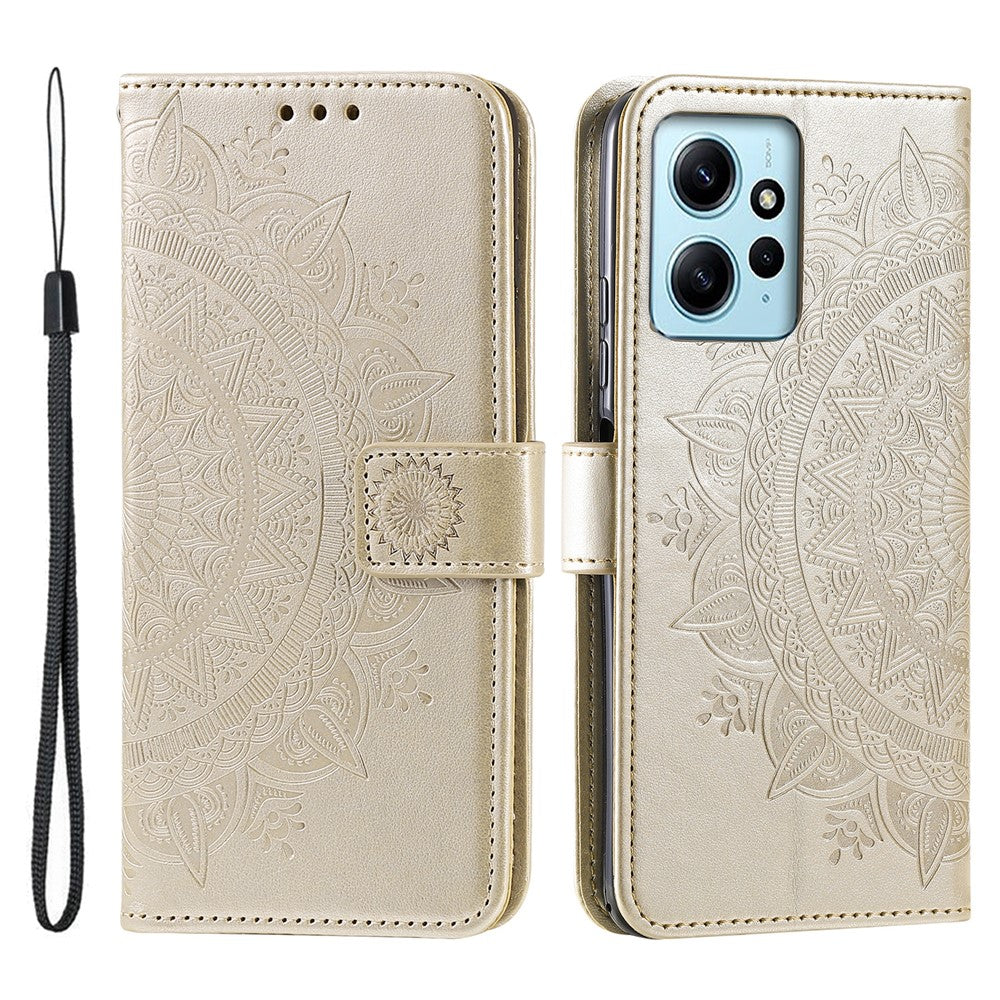 Leather Flip Cover for Xiaomi Redmi Note 12 4G Case Mandala Flower Pattern Wallet Phone Shell
