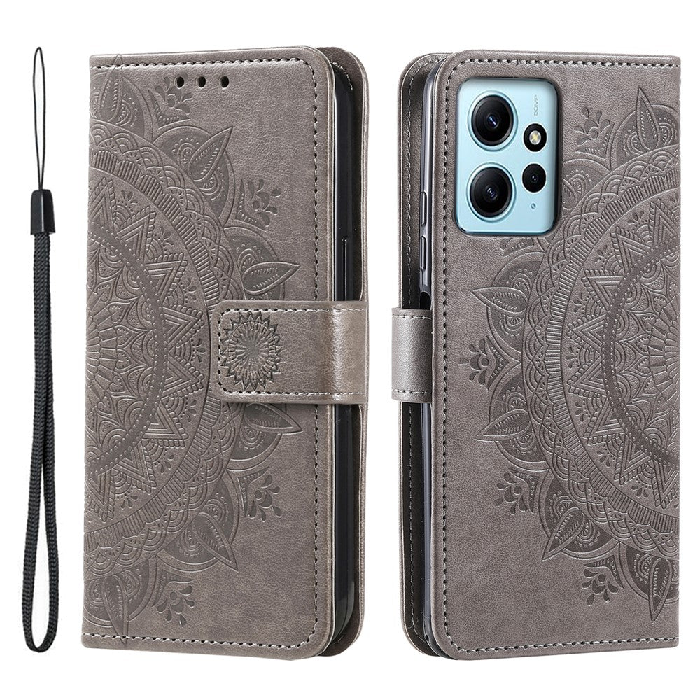 Leather Flip Cover for Xiaomi Redmi Note 12 4G Case Mandala Flower Pattern Wallet Phone Shell