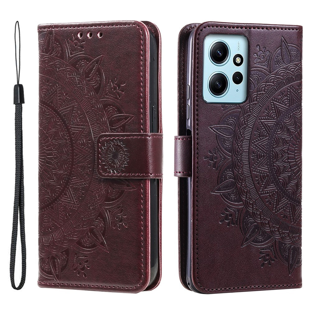 Leather Flip Cover for Xiaomi Redmi Note 12 4G Case Mandala Flower Pattern Wallet Phone Shell