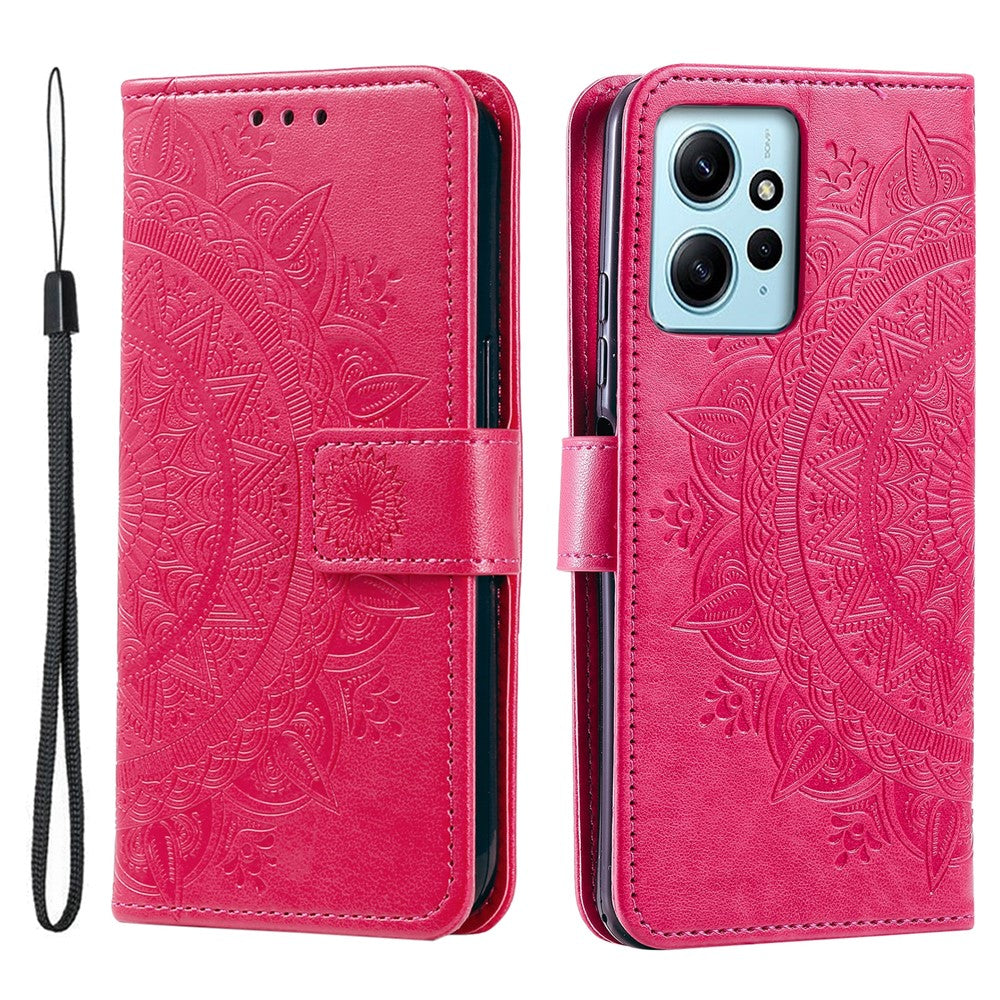 Leather Flip Cover for Xiaomi Redmi Note 12 4G Case Mandala Flower Pattern Wallet Phone Shell