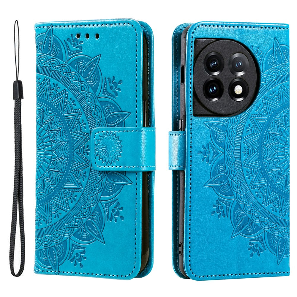Leather Flip Case for OnePlus 11 5G Shockproof Phone Shell Mandala Flower Pattern Wallet Phone Cover