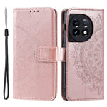 Läderfodral för OnePlus 11 5G Stötsäkert mobilskal Mandala Blommönster Plånboksfodral