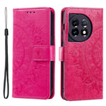 Läderfodral för OnePlus 11 5G Stötsäkert mobilskal Mandala Blommönster Plånboksfodral