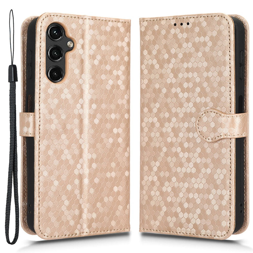 PU Leather Cover for Samsung Galaxy A24 4G (162.1 x 77.6 x 8.3mm) Wallet Phone Case Dot Pattern Imprinted Smartphone Cover