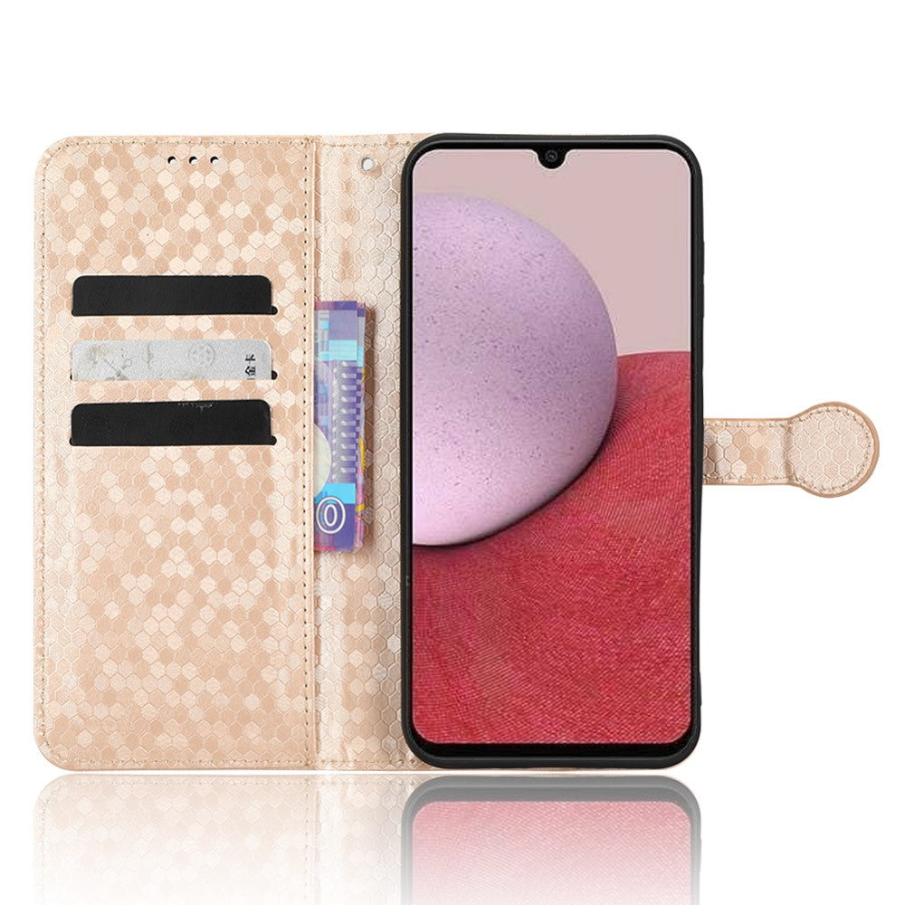 PU Leather Cover for Samsung Galaxy A24 4G (162.1 x 77.6 x 8.3mm) Wallet Phone Case Dot Pattern Imprinted Smartphone Cover