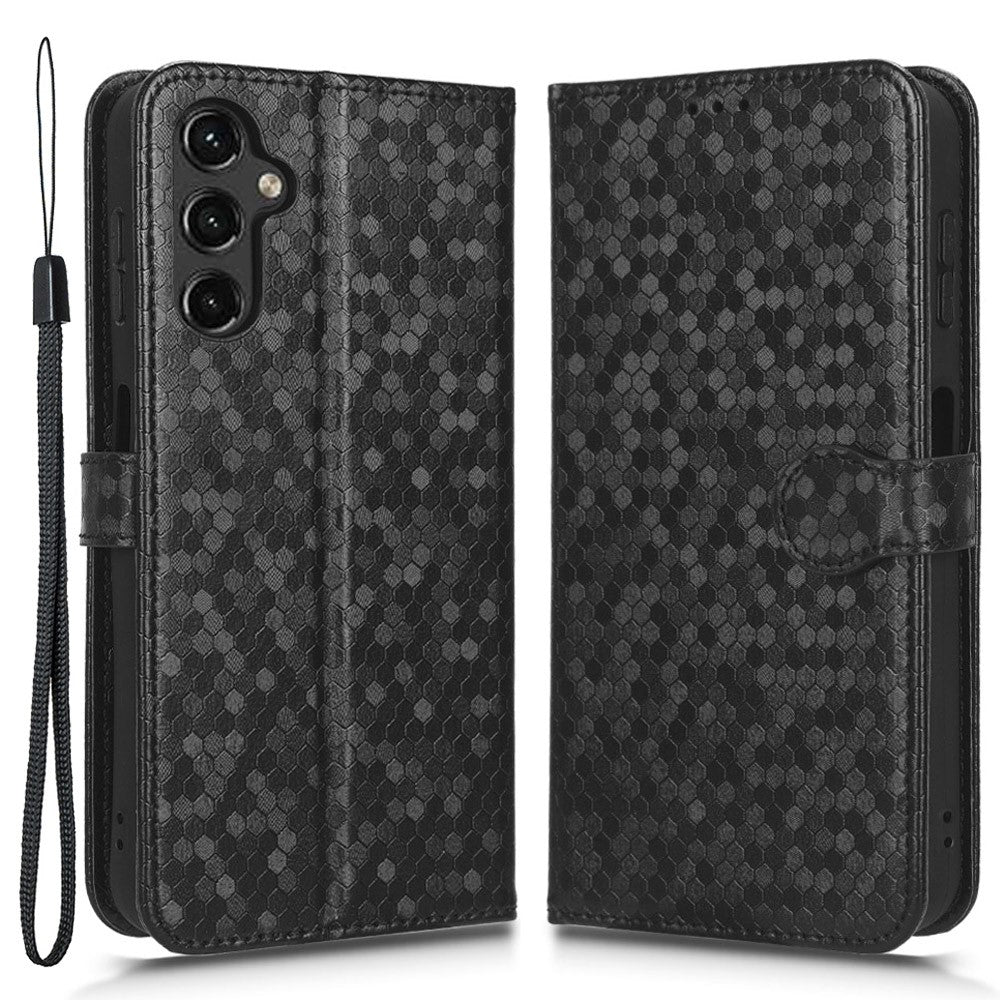 PU Leather Cover for Samsung Galaxy A24 4G (162.1 x 77.6 x 8.3mm) Wallet Phone Case Dot Pattern Imprinted Smartphone Cover