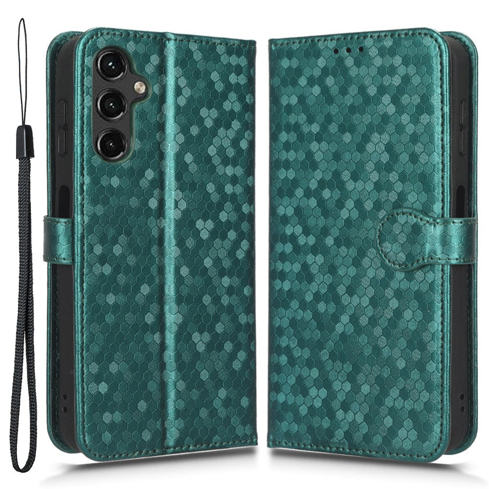 PU Leather Cover for Samsung Galaxy A24 4G (162.1 x 77.6 x 8.3mm) Wallet Phone Case Dot Pattern Imprinted Smartphone Cover