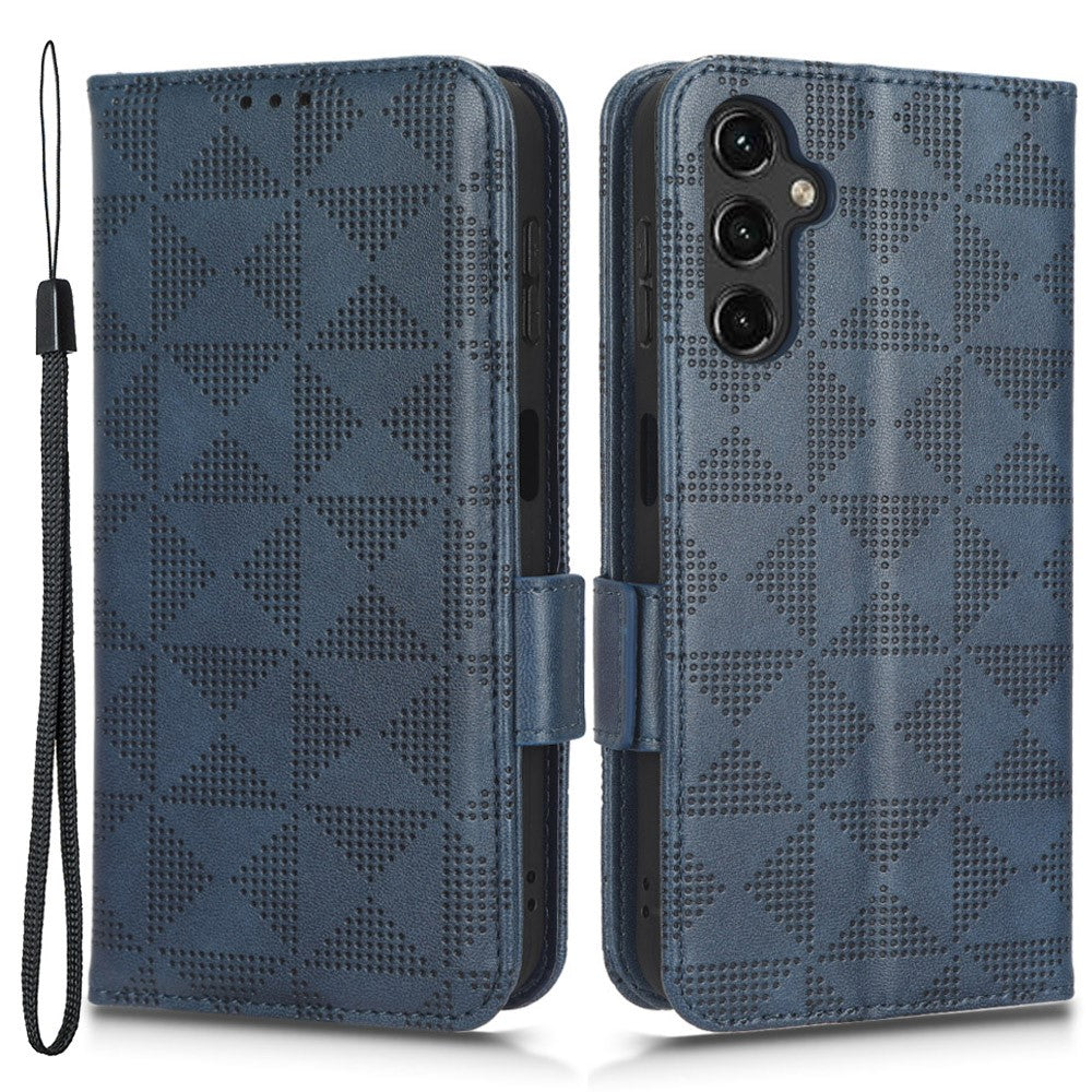 For Samsung Galaxy A24 4G (162.1 x 77.6 x 8.3mm) Leather Phone Case Imprinted Triangle Anti-Fall Wallet Phone Cover
