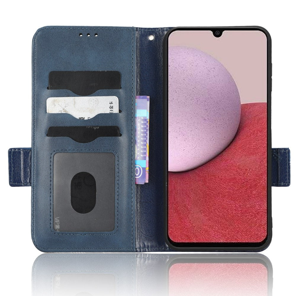 For Samsung Galaxy A24 4G (162.1 x 77.6 x 8.3mm) Leather Phone Case Imprinted Triangle Anti-Fall Wallet Phone Cover