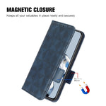 For Samsung Galaxy A24 4G (162.1 x 77.6 x 8.3mm) Leather Phone Case Imprinted Triangle Anti-Fall Wallet Phone Cover
