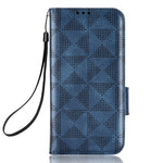 For Samsung Galaxy A24 4G (162.1 x 77.6 x 8.3mm) Leather Phone Case Imprinted Triangle Anti-Fall Wallet Phone Cover