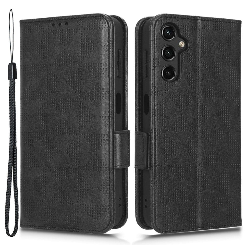 For Samsung Galaxy A24 4G (162.1 x 77.6 x 8.3mm) Leather Phone Case Imprinted Triangle Anti-Fall Wallet Phone Cover