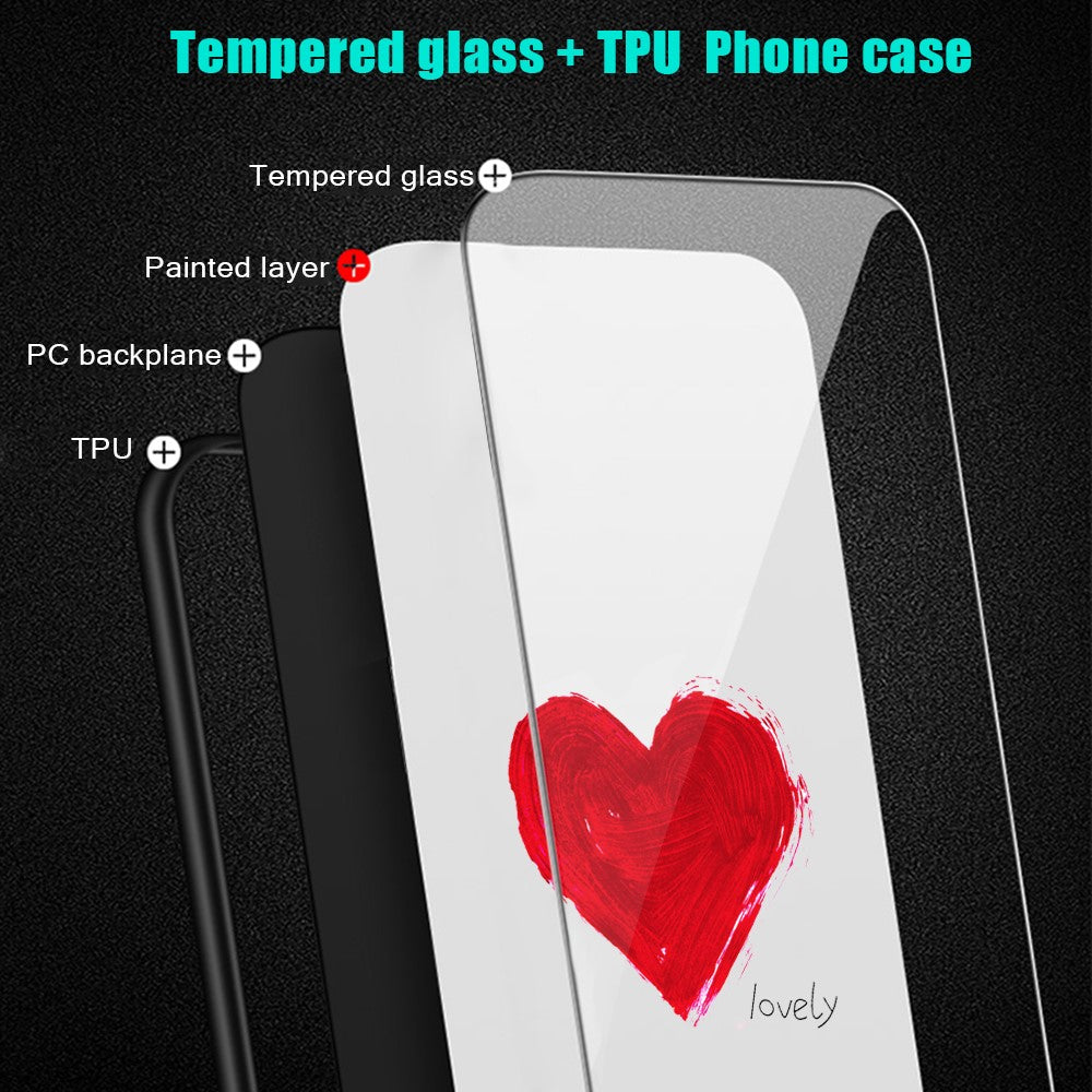 For OnePlus 11 5G Pattern Printing Anti-scratch Phone Case Tempered Glass+PC+TPU Cell Phone Cover