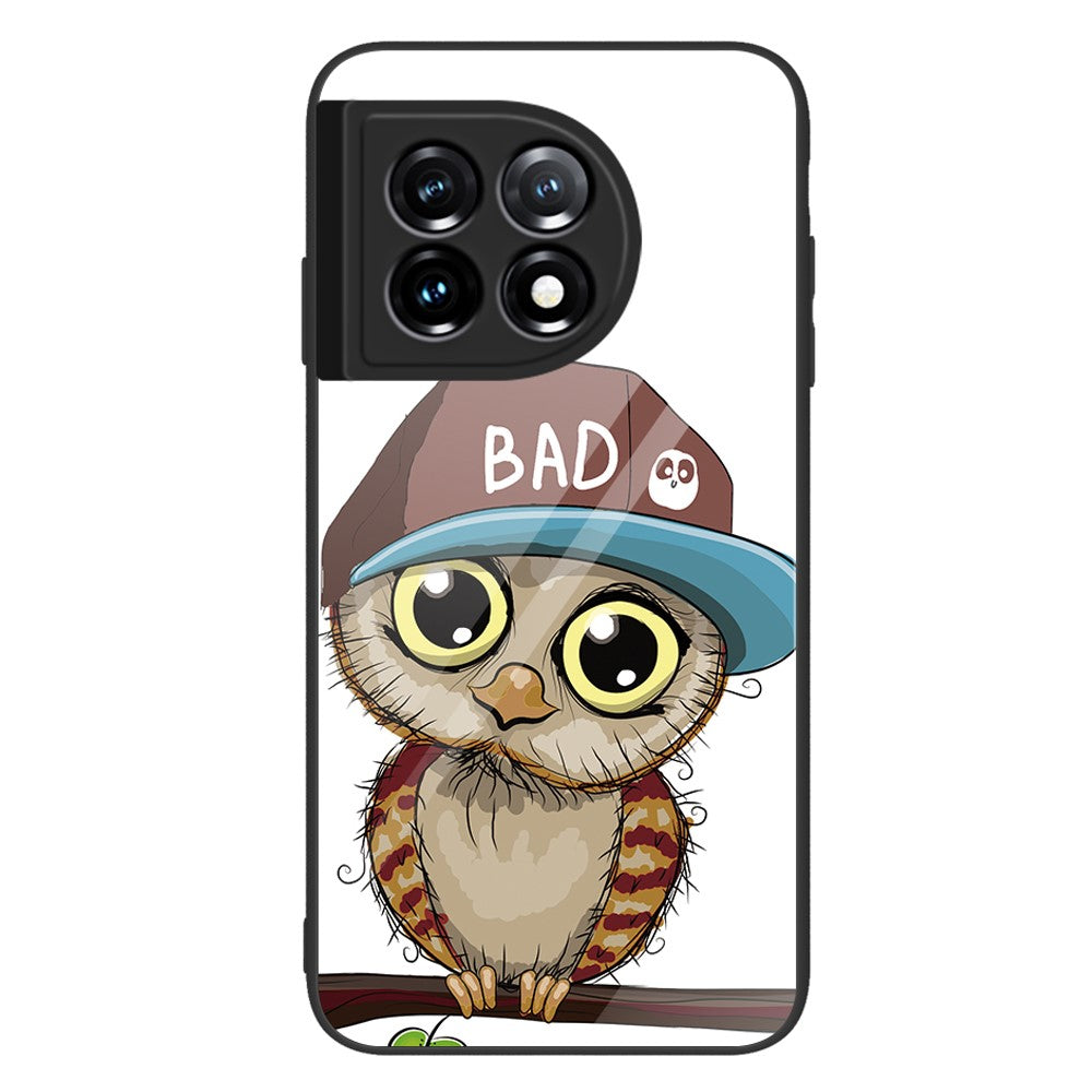 For OnePlus 11 5G Pattern Printing Anti-scratch Phone Case Tempered Glass+PC+TPU Cell Phone Cover