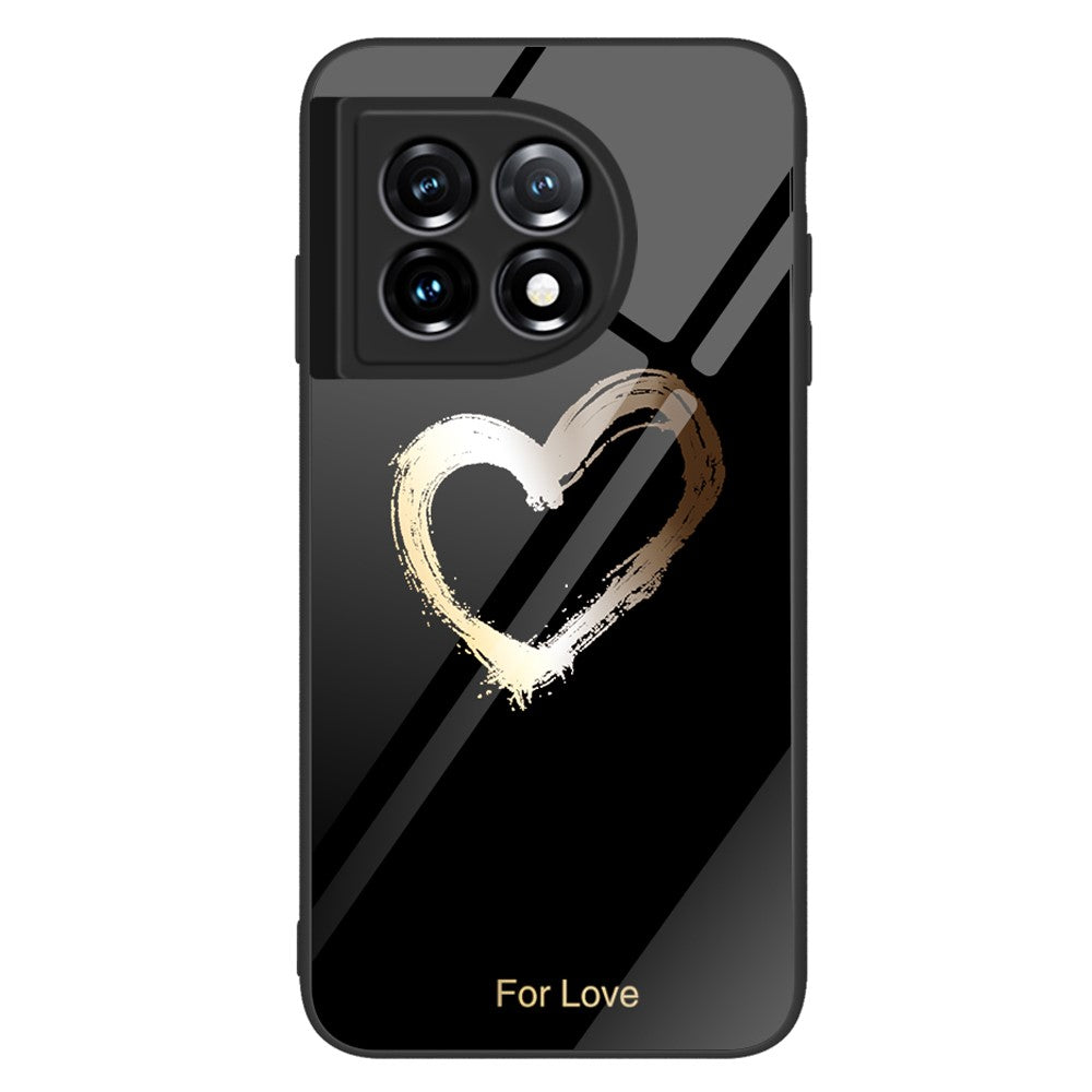 For OnePlus 11 5G Pattern Printing Anti-scratch Phone Case Tempered Glass+PC+TPU Cell Phone Cover