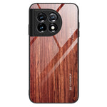 OnePlus 11 5G Trämönster Fallskyddande mobilskal Härdat Glas + TPU Skyddsfodral