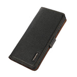 KHAZNEH For Xiaomi Redmi Note 12 4G Genuine Leather Case  RFID Blocking Stand Wallet Phone Cover