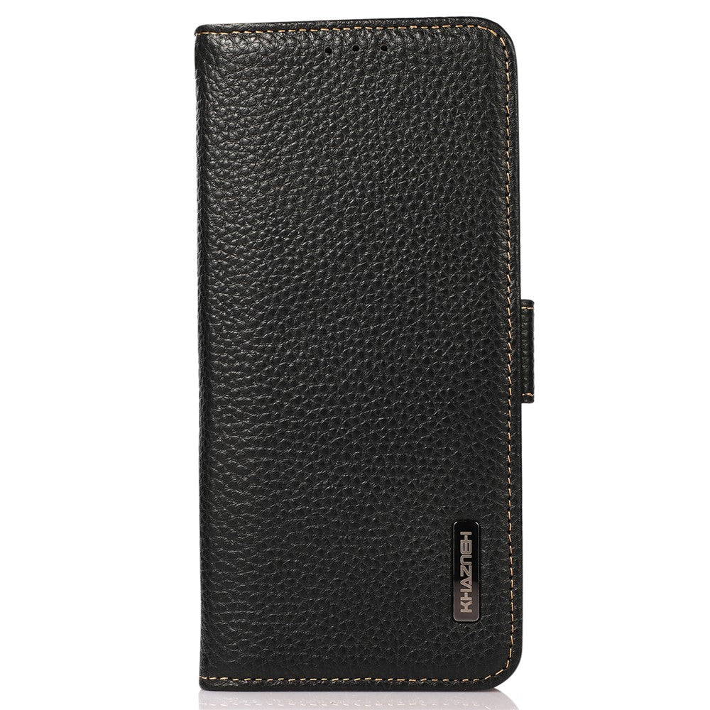 KHAZNEH For Xiaomi Redmi Note 12 4G Genuine Leather Case  RFID Blocking Stand Wallet Phone Cover