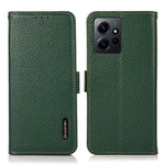 KHAZNEH For Xiaomi Redmi Note 12 4G Genuine Leather Case  RFID Blocking Stand Wallet Phone Cover
