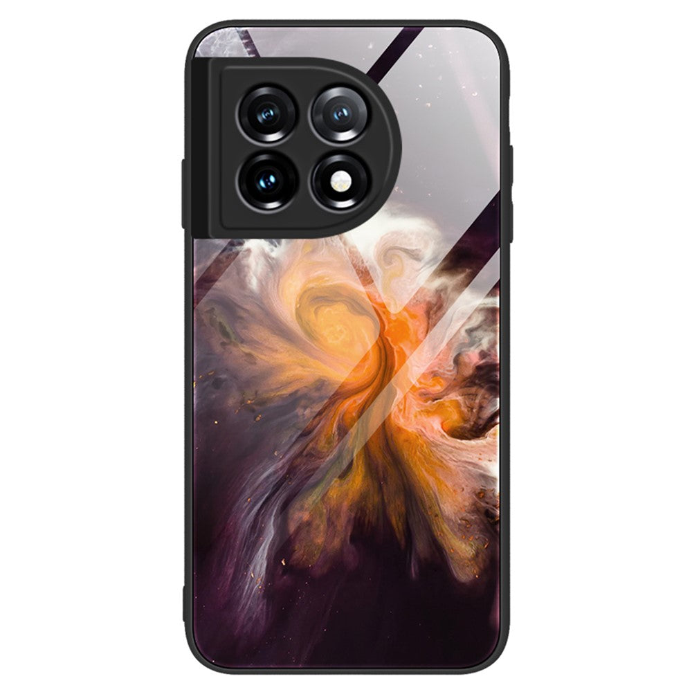 For OnePlus 11 5G Marble Pattern Phone Case Tempered Glass+PC+TPU Anti-drop Phone Cover
