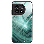 For OnePlus 11 5G Marble Pattern Phone Case Tempered Glass+PC+TPU Anti-drop Phone Cover
