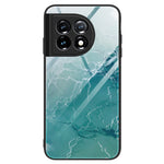 For OnePlus 11 5G Marble Pattern Phone Case Tempered Glass+PC+TPU Anti-drop Phone Cover