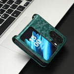 Folding Phone Leather Case for Oppo Find N2 Flip 5G , Dot Pattern Imprinted Card Holder Phone Cover