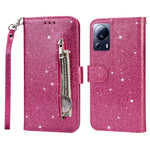 For Xiaomi 13 Lite / Civi 2 5G Glittery Leather Phone Stand Case Zippered Wallet Phone Cover