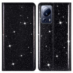 Xiaomi 13 Lite / Civi 2 5G PU-läder glittermobilskal stativ mobilmobilfodral med korthållare