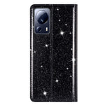 Xiaomi 13 Lite / Civi 2 5G PU-läder glittermobilskal stativ mobilmobilfodral med korthållare