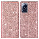 Xiaomi 13 Lite / Civi 2 5G PU-läder glittermobilskal stativ mobilmobilfodral med korthållare
