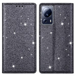 Xiaomi 13 Lite / Civi 2 5G PU-läder glittermobilskal stativ mobilmobilfodral med korthållare
