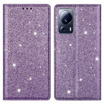 Xiaomi 13 Lite / Civi 2 5G PU-läder glittermobilskal stativ mobilmobilfodral med korthållare