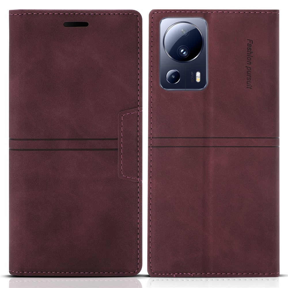For Xiaomi 13 Lite / Civi 2 5G Phone Stand Case PU Leather Folio Flip Wallet Phone Cover