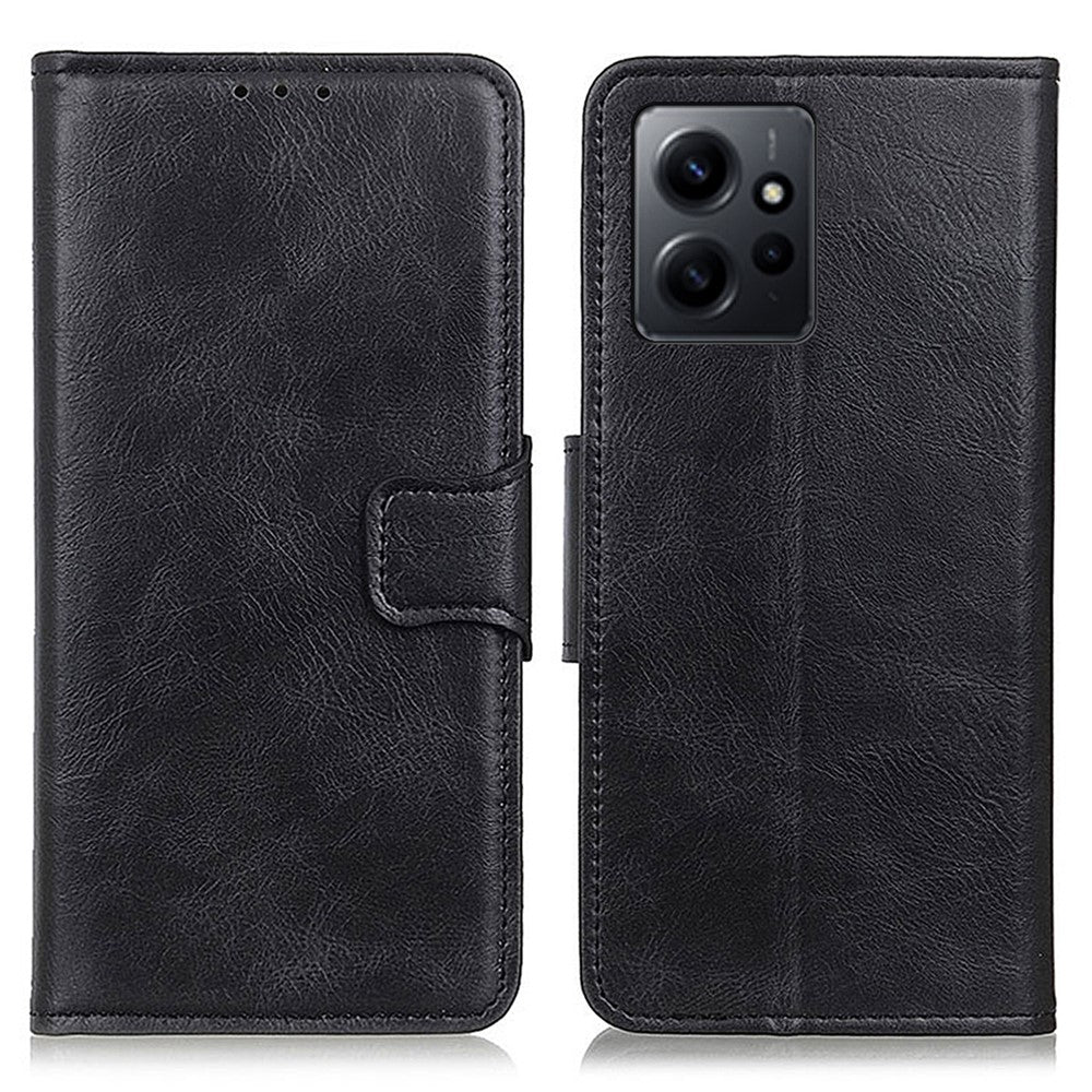 For Xiaomi Redmi Note 12 4G Crazy Horse Texture Phone Leather Case Anti-drop Stand Wallet Cover