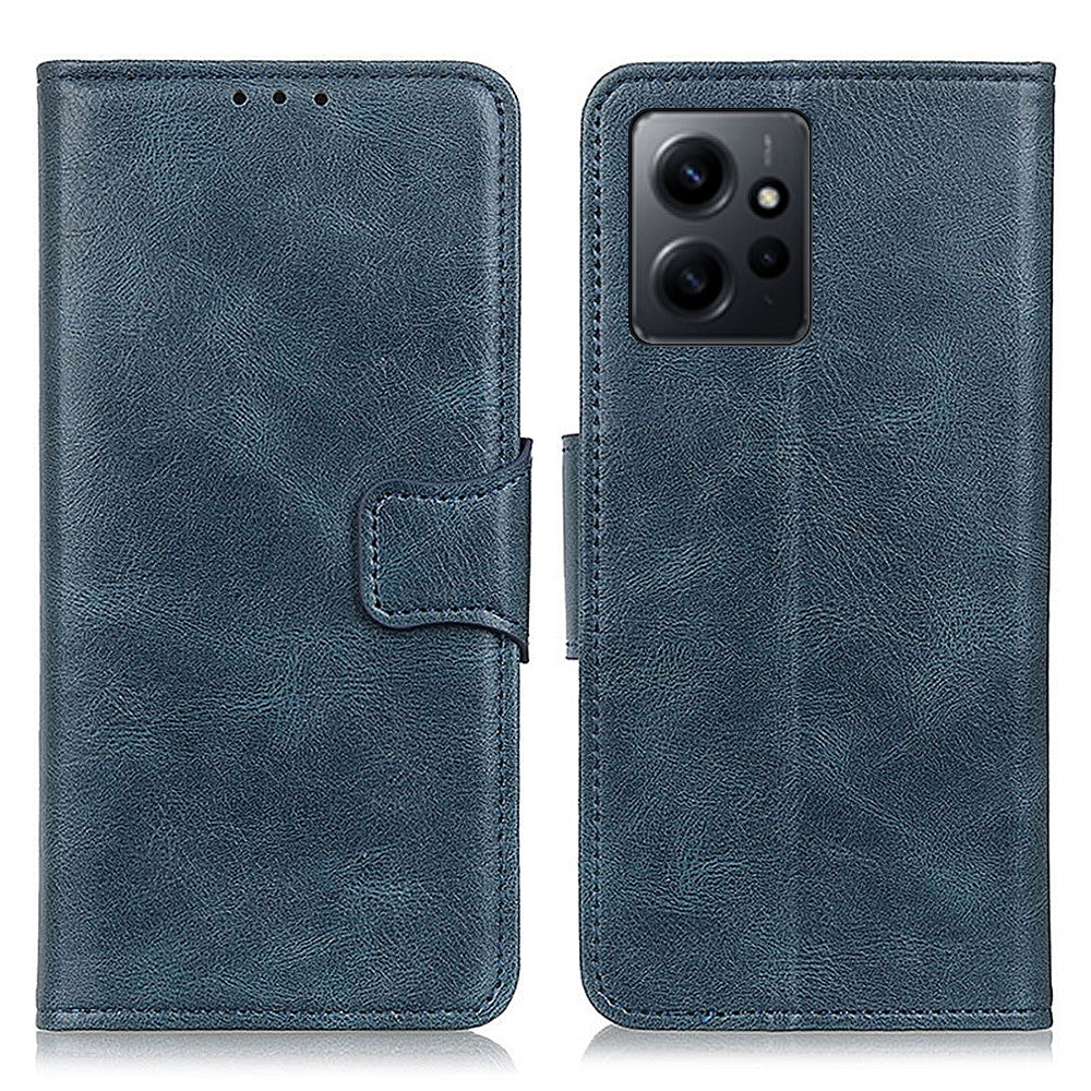 For Xiaomi Redmi Note 12 4G Crazy Horse Texture Phone Leather Case Anti-drop Stand Wallet Cover