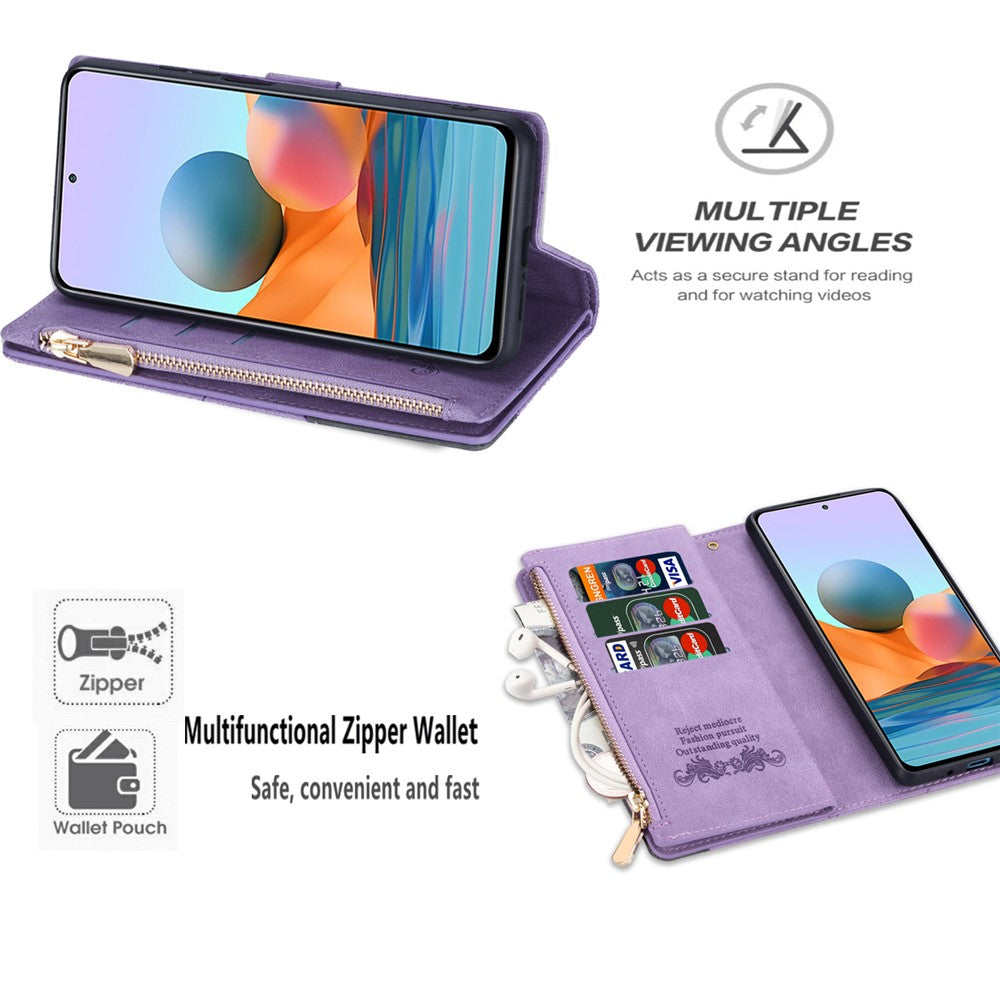 For Xiaomi Poco X5 Pro 5G / Redmi Note 12 Pro Speed 5G / Note 12 Pro 5G Phone Case Zipper Pocket PU Leather Cover