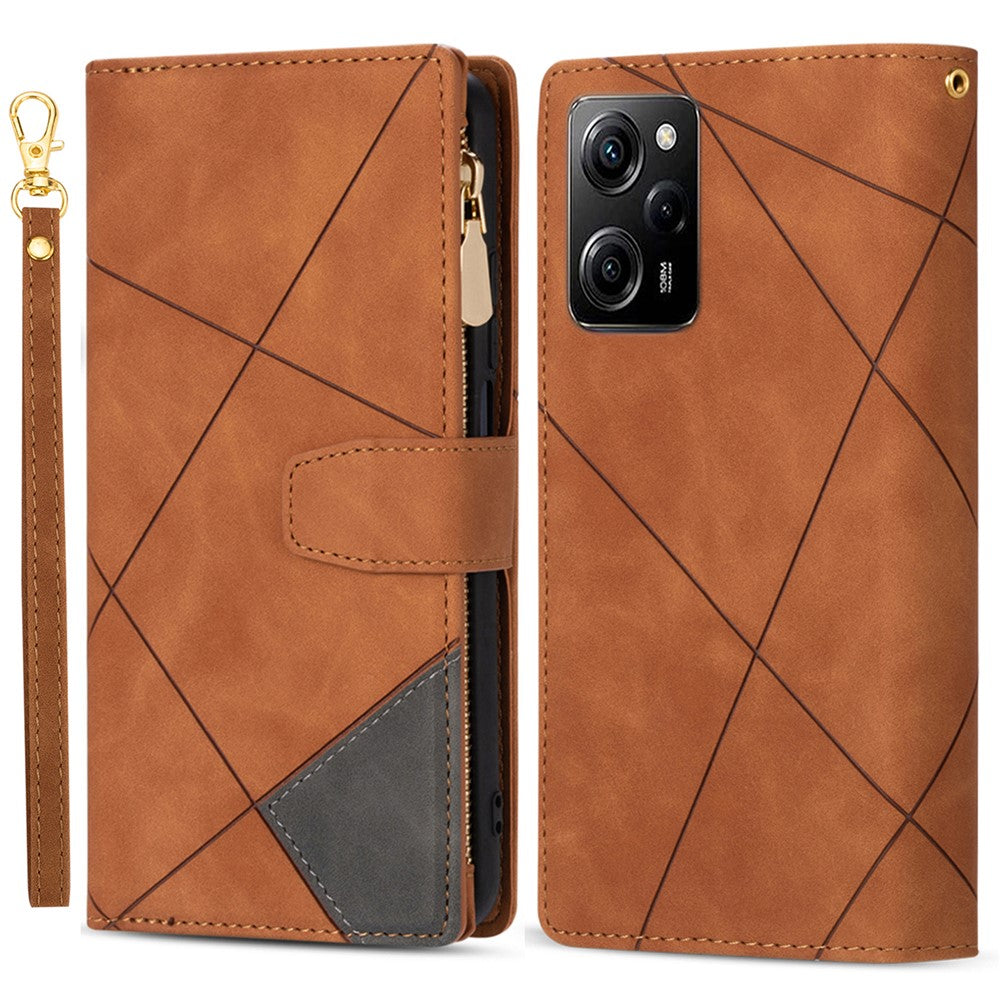 For Xiaomi Poco X5 Pro 5G / Redmi Note 12 Pro Speed 5G / Note 12 Pro 5G Phone Case Zipper Pocket PU Leather Cover